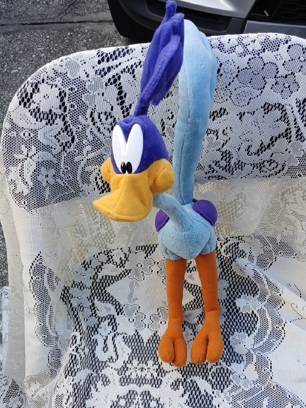 Plush Road Runner Bird Toy in Blue, Purple & Orange  Play Plush